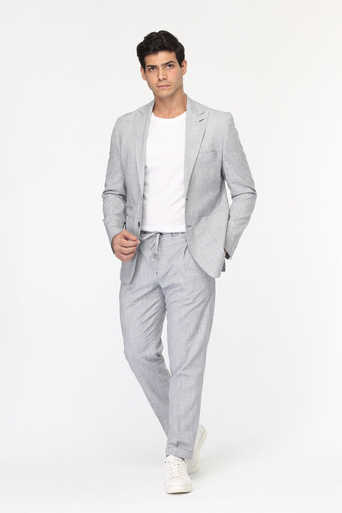 Regular Fit Suit Linen Light Blue