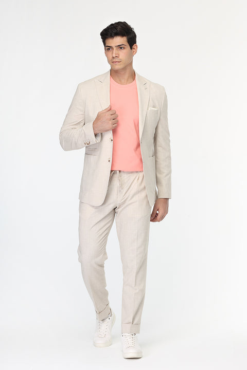 Regular Fit Suit Linen Beige