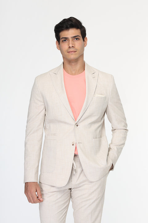 Regular Fit Suit Linen Beige