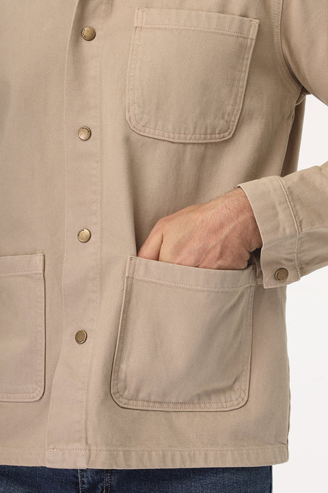 Regular Fit Over Shirt Beige