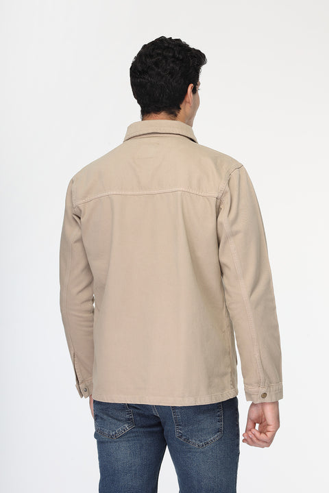 Regular Fit Over Shirt Beige