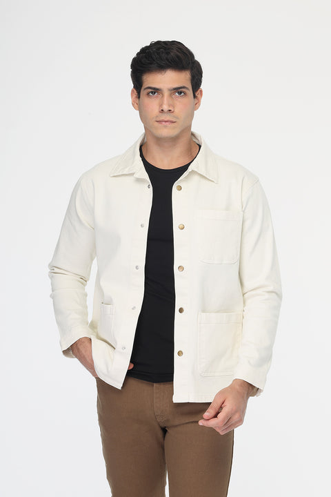 Regular Fit Over Shirt Beige