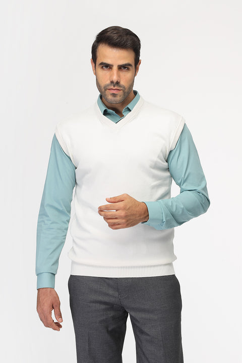 Slim Fit Gilet Off White