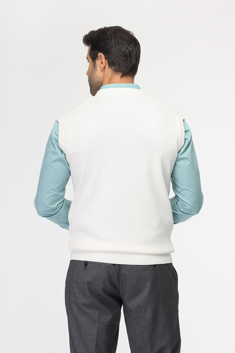 Slim Fit Gilet Off White