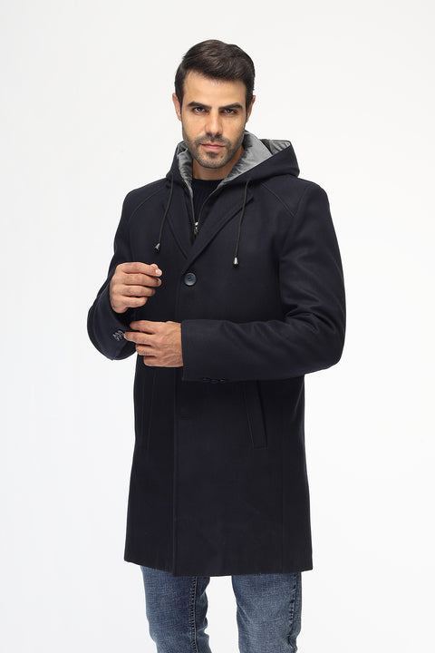 Regular Fit Coat Dark Blue
