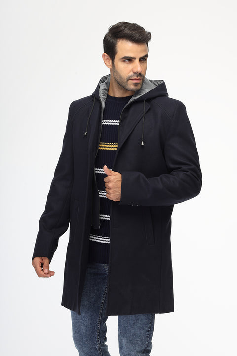 Regular Fit Coat Dark Blue