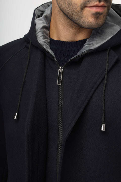 Regular Fit Coat Dark Blue