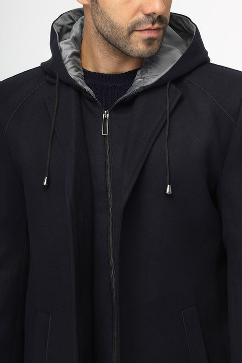 Regular Fit Coat Dark Blue