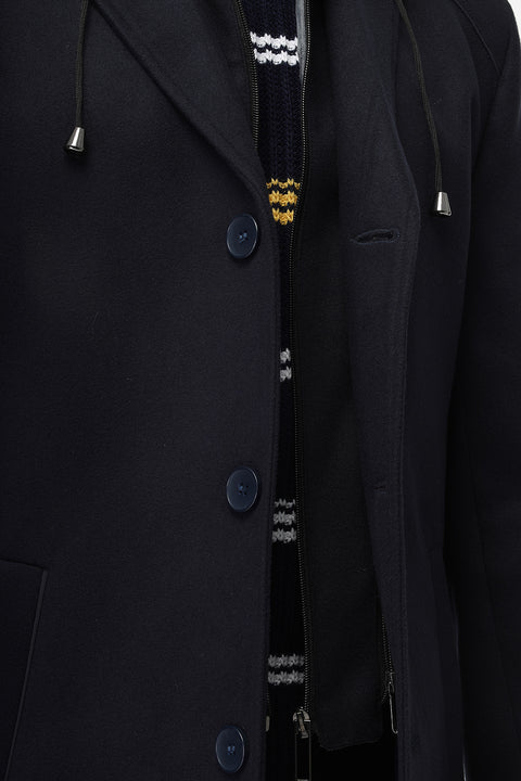 Regular Fit Coat Dark Blue