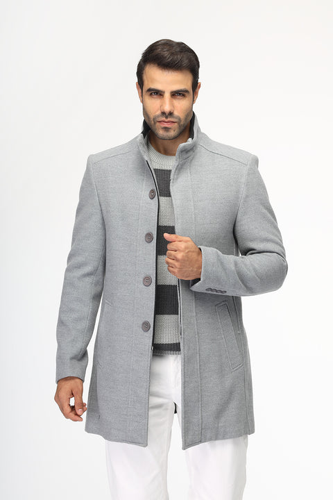 Regular Fit Coat Light Gray