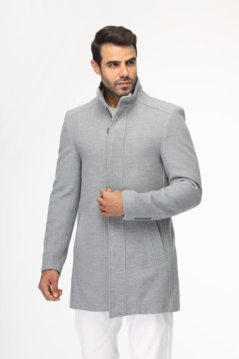 Regular Fit Coat Light Gray