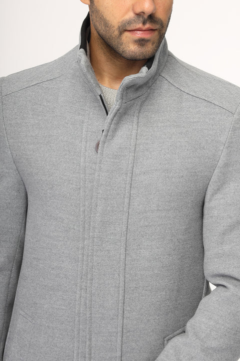 Regular Fit Coat Light Gray
