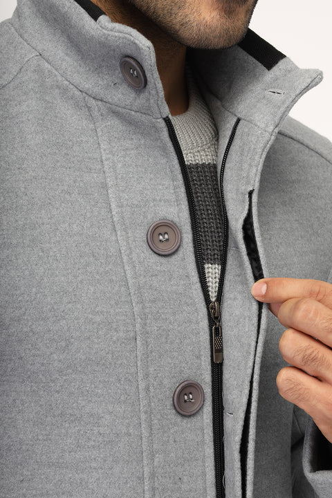 Regular Fit Coat Light Gray