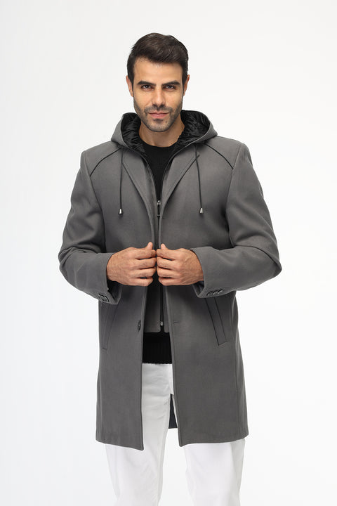 Regular Fit Coat Gray