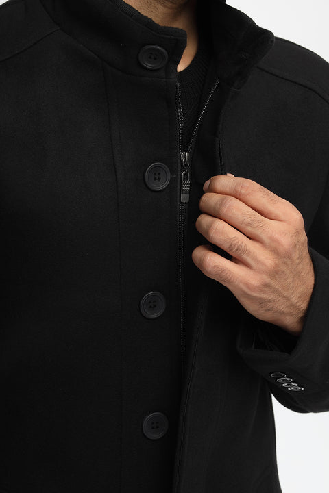 Regular Fit Coat Black