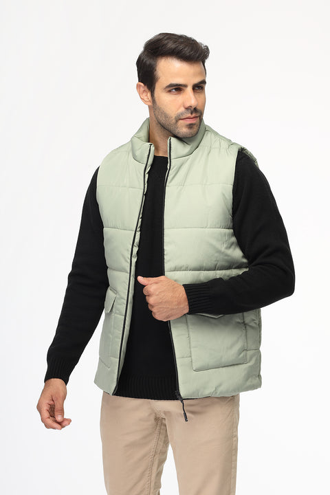 Regular Fit Vest Light Green