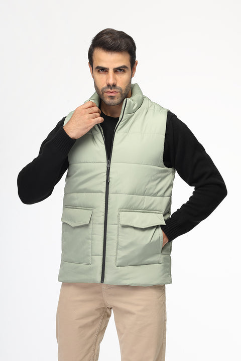 Regular Fit Vest Light Green
