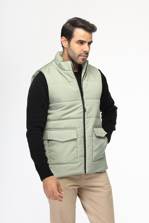 Regular Fit Vest Light Green
