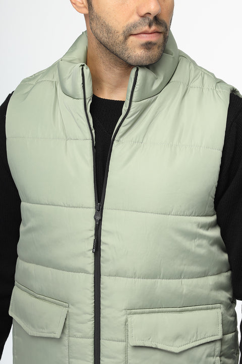 Regular Fit Vest Light Green
