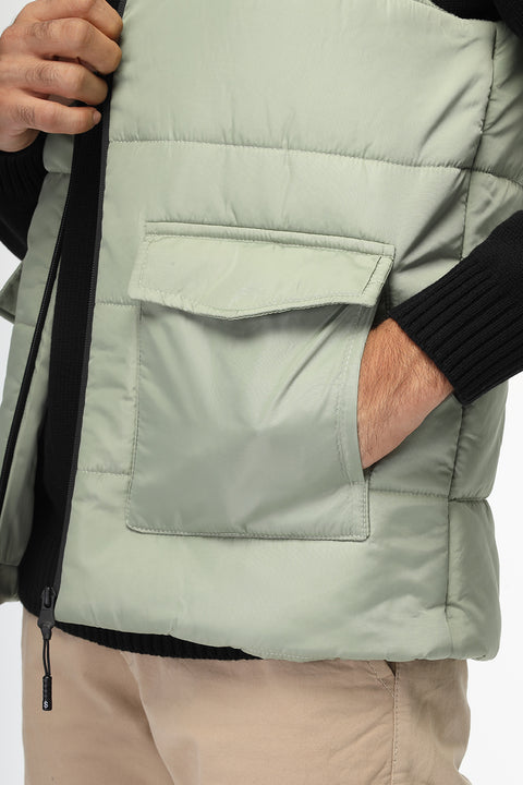 Regular Fit Vest Light Green