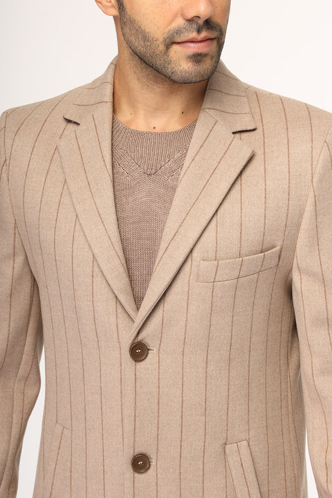 Regular Fit Coat Beige