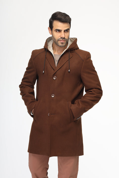 Regular Fit Coat Brown