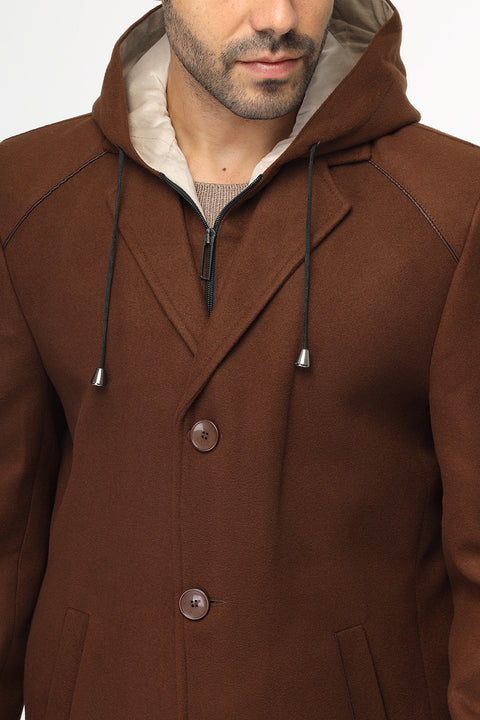 Regular Fit Coat Brown