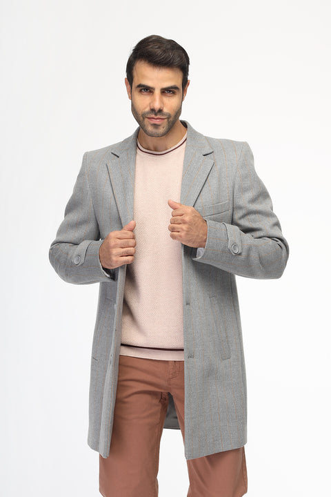 Regular Fit Coat Gray