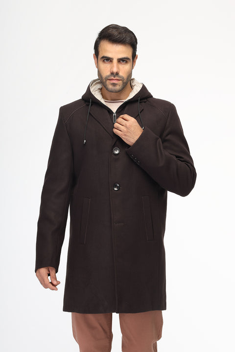Regular Fit Coat Dark Brown