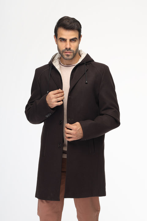 Regular Fit Coat Dark Brown