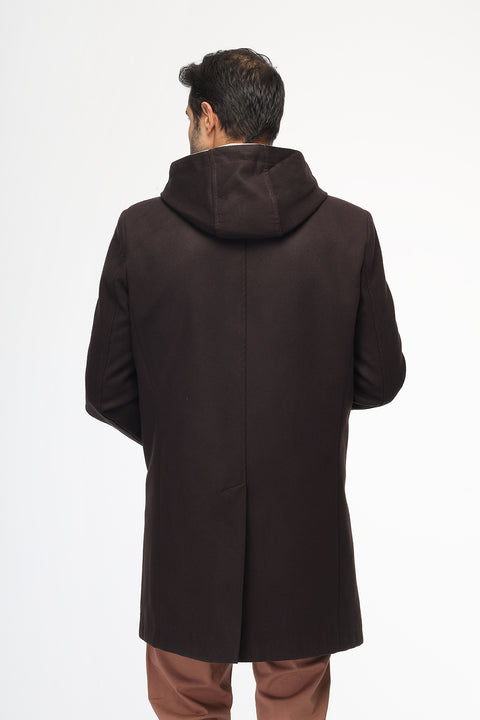 Regular Fit Coat Dark Brown