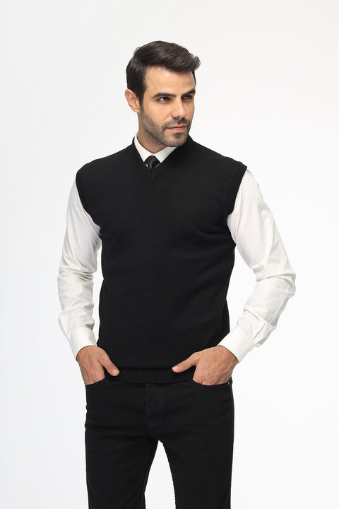 Slim Fit Gilet Black