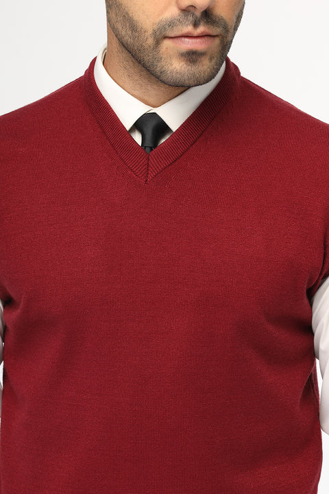 Slim Fit Gilet Maroon