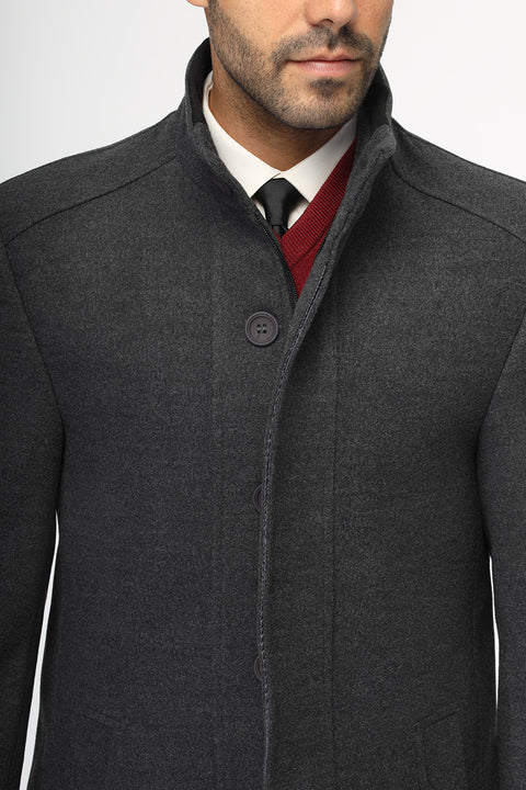 Regular Fit Coat Gray