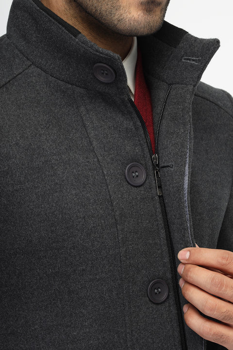 Regular Fit Coat Gray