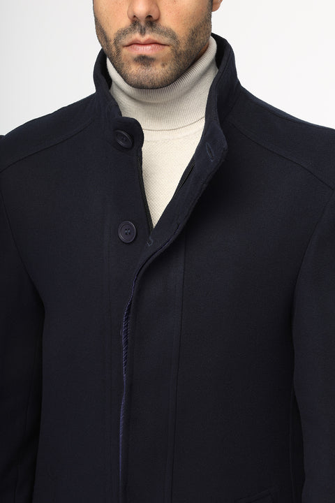 Regular Fit Coat Dark Blue