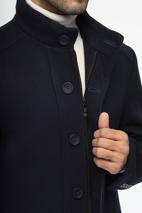 Regular Fit Coat Dark Blue