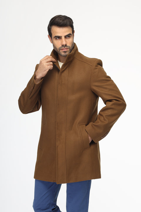 Regular Fit Coat Brown