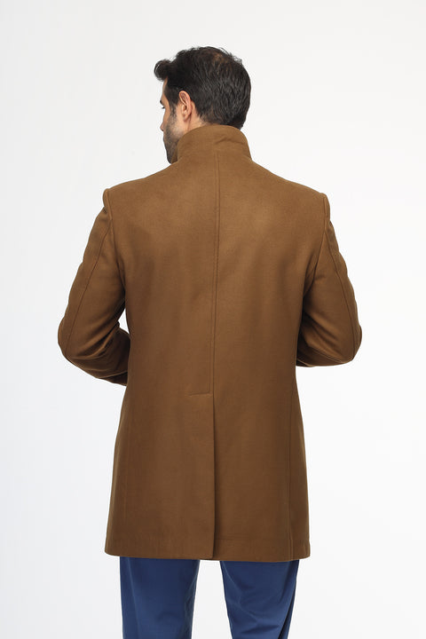 Regular Fit Coat Brown