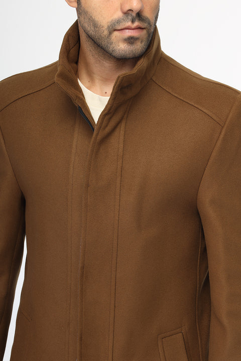 Regular Fit Coat Brown