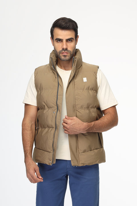 Slim Fit Vest Beige