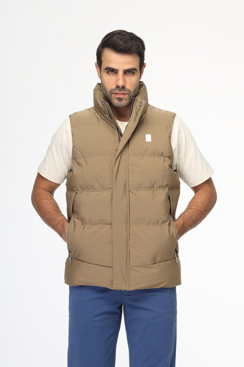 Slim Fit Vest Beige