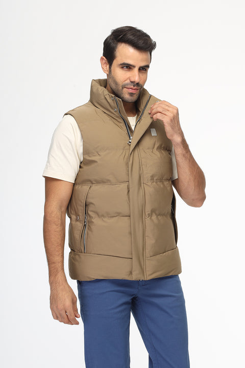Slim Fit Vest Beige