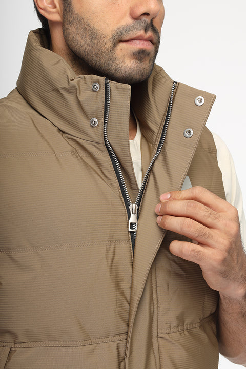 Slim Fit Vest Beige