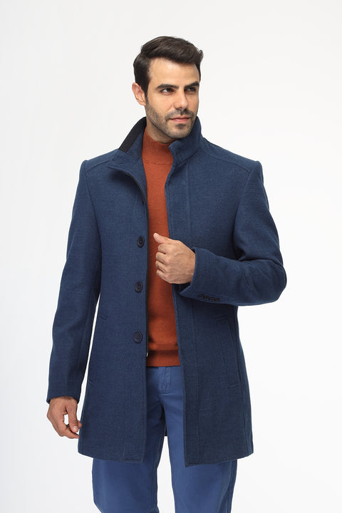 Regular Fit Coat Blue