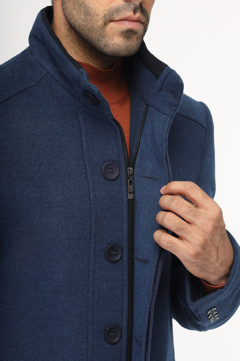 Regular Fit Coat Blue