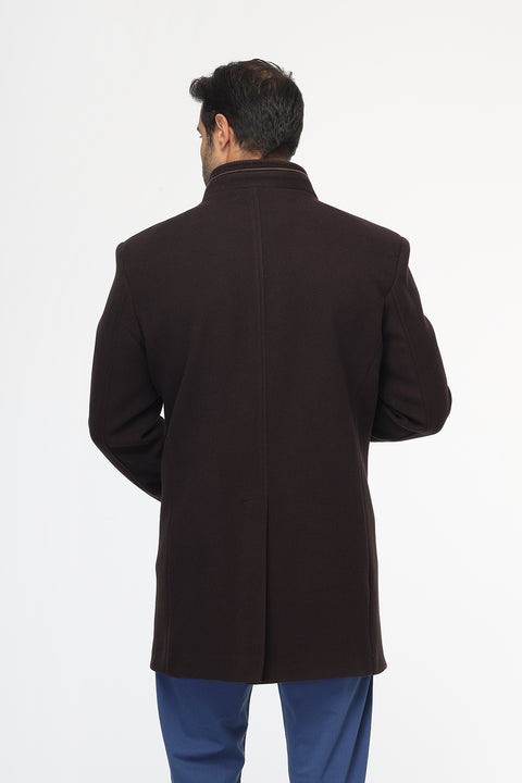 Regular Fit Coat Dark Brown