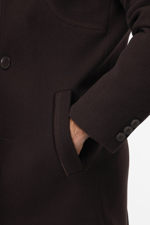 Regular Fit Coat Dark Brown