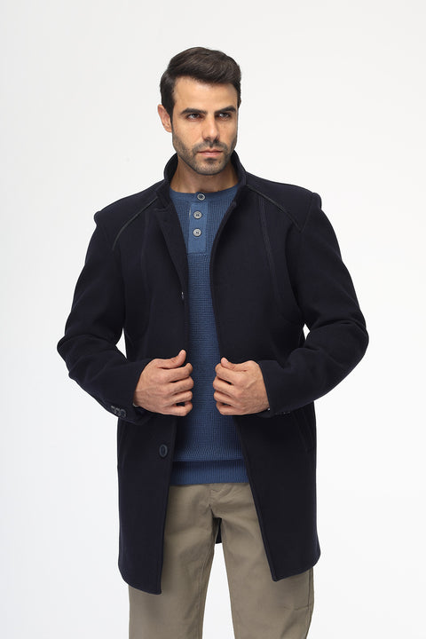 Regular Fit Coat Dark Blue