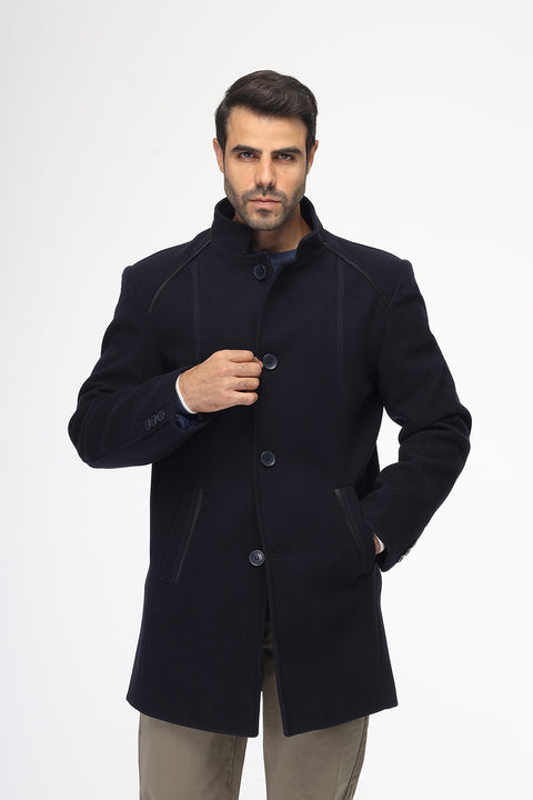 Regular Fit Coat Dark Blue